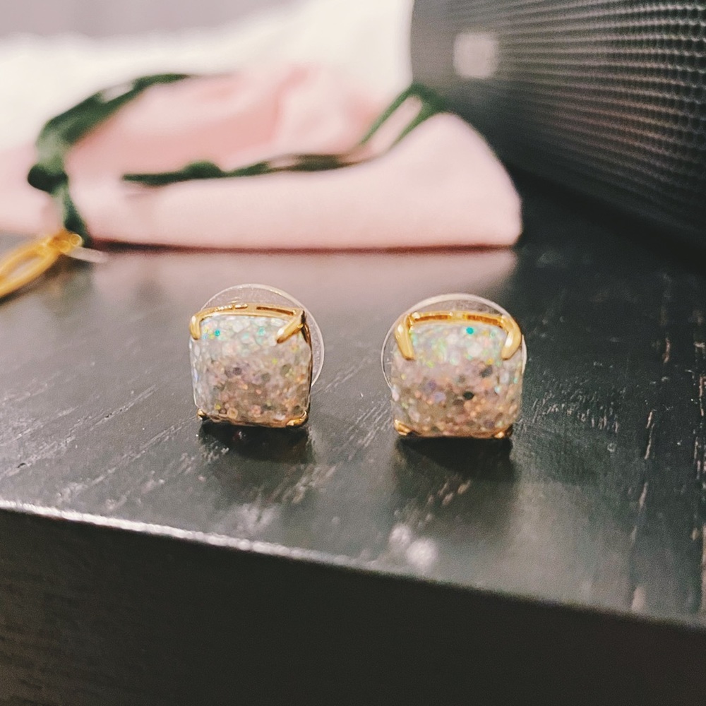 Kate Spade Glitter Rose earrings
